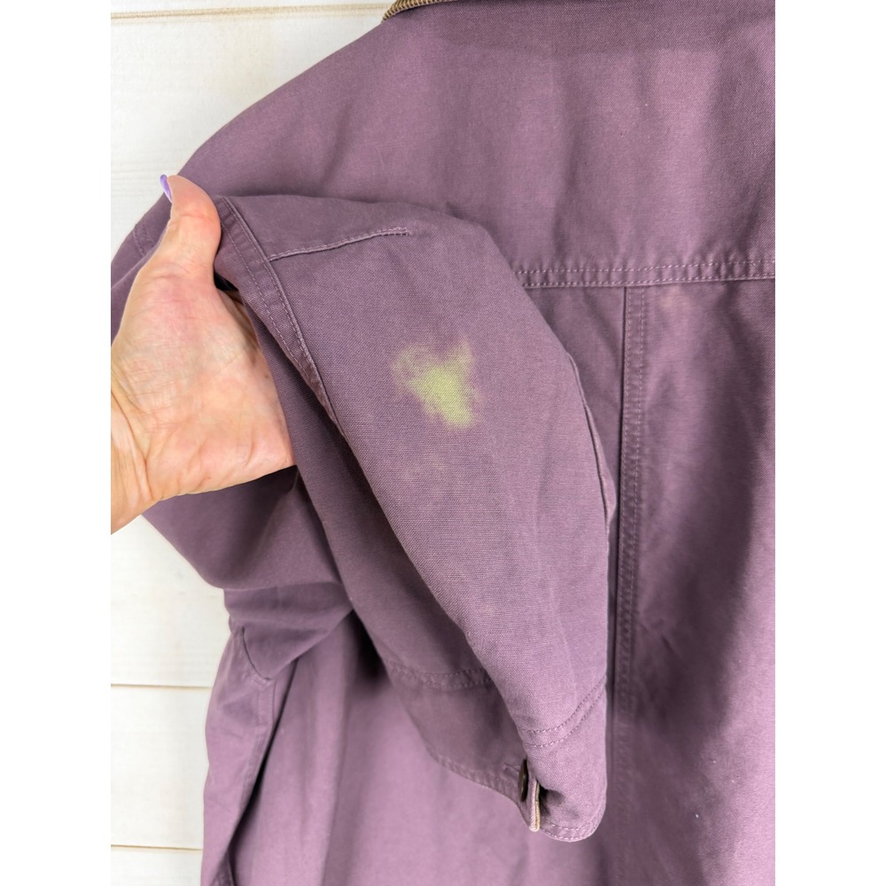 LL Bean Adirondack Coat Women XL Purple Barn Corduroy Collar Canvas Outdoor - Picture 6 of 12